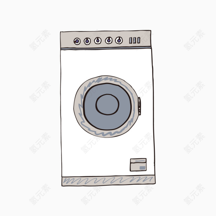手绘家用电器洗衣机