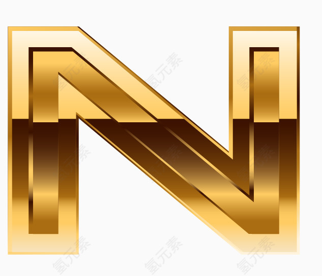 金属质感设计字母N
