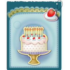 复古生日纸张标签