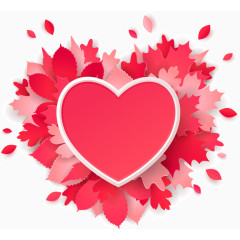 红色树叶爱心造型