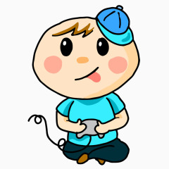 打游戏的小男孩