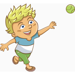 扔球的小男生矢量图
