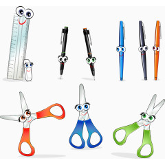 卡通尺子笔剪刀