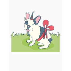 绑着蝴蝶结的狗