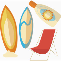 夏日妆备水彩简易画卡通手绘装饰元素