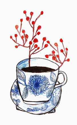 卡通杯子青花