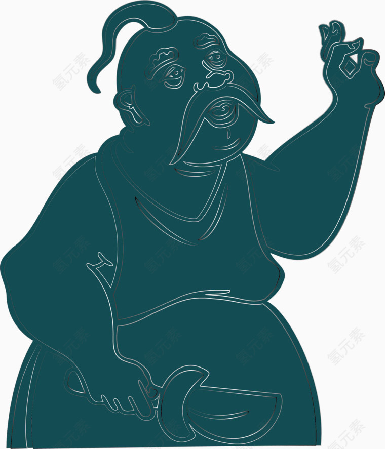 绿色卡通人物矢量图
