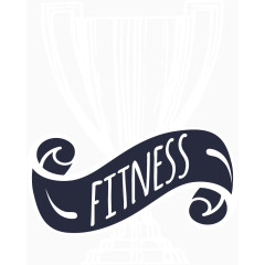 健身训练器材标签矢量图