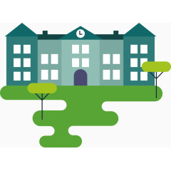 手绘学校建筑素材