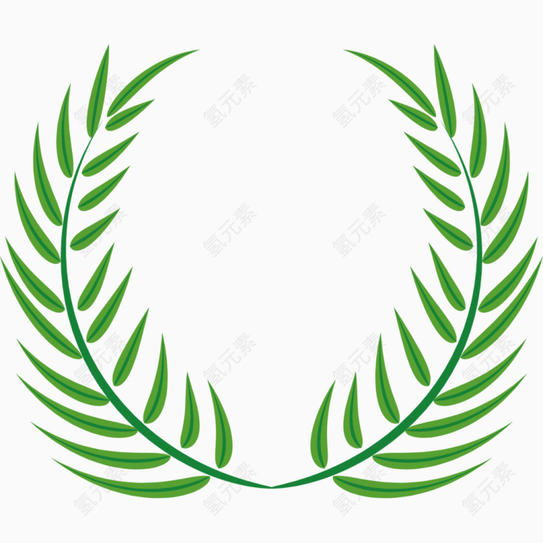 手绘植物绿色的树叶