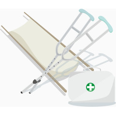 矢量拐杖医疗担架