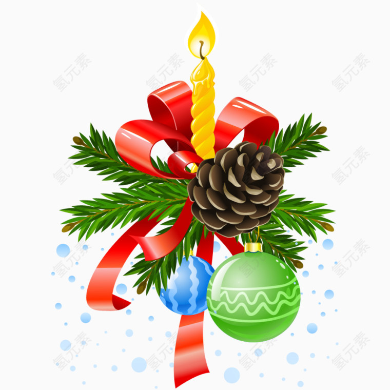 卡通手绘圣诞蜡烛