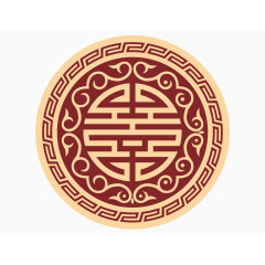 中式喜字矢量雕花