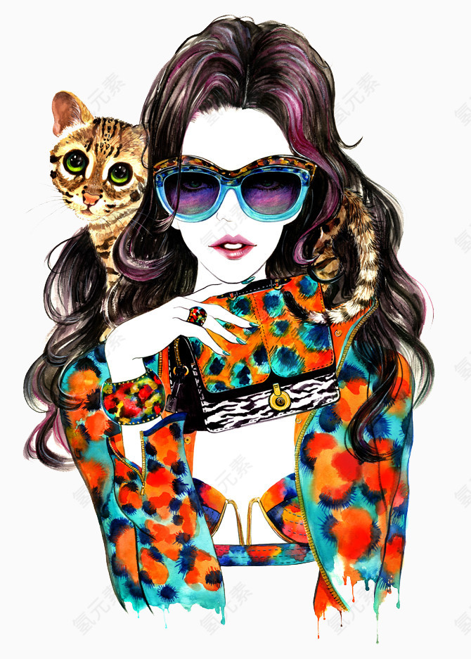 戴墨镜的美女