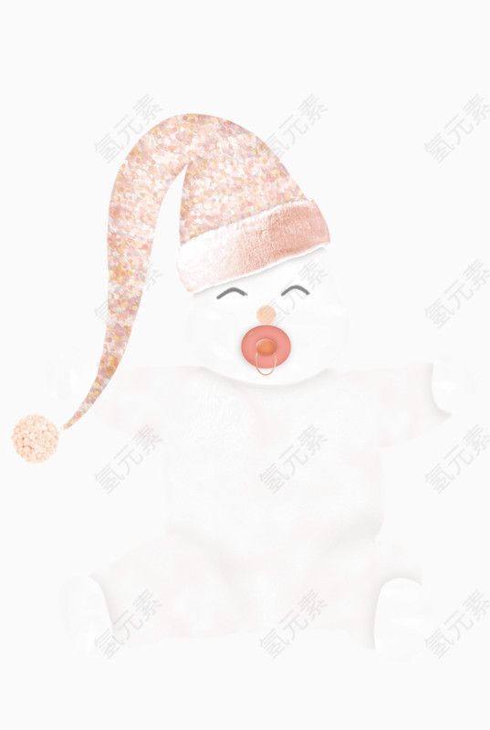 手绘卡通可爱圣诞雪人娃娃