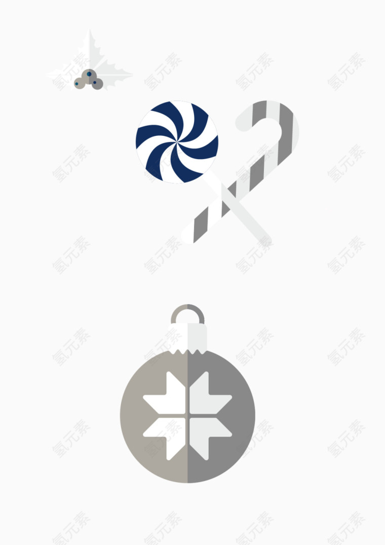 圣诞拐棍糖矢量图