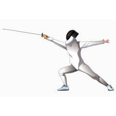 卡通运动员击剑