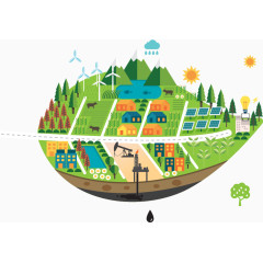 绿色环保扁平素材