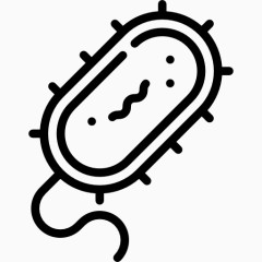 科学研究学习系列全套线框图标细菌