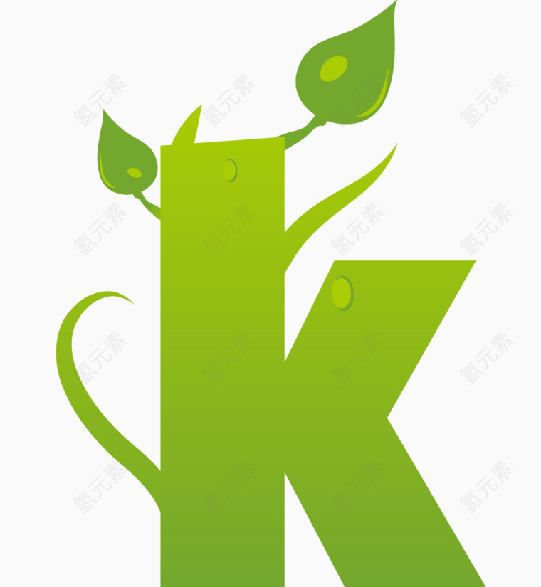 春季艺术字母K