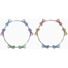 彩虹色渐变色圆形花环