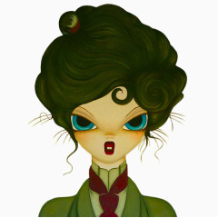 西方人物图标手绘美女素材