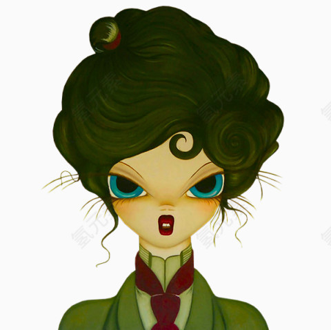 西方人物图标手绘美女素材