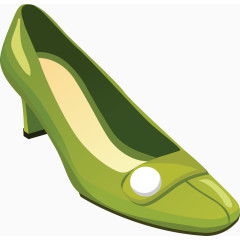 卡通手绘绿色女士单鞋 