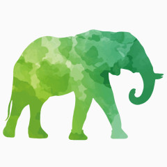 水彩大象