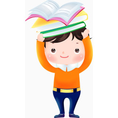 手捧书的男孩