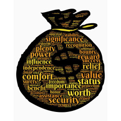 钱袋上的黄色文字图片