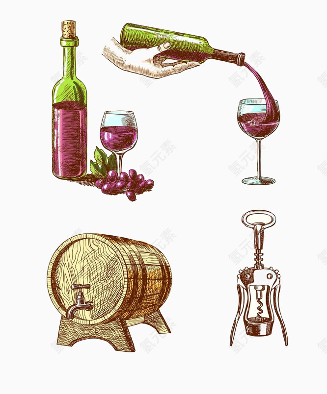 葡萄酒与酒桶