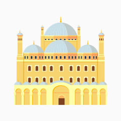 矢量扁平化皇宫教堂