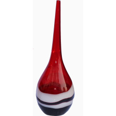 红色玻璃透明创意花瓶