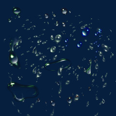 清新水滴漂浮素材