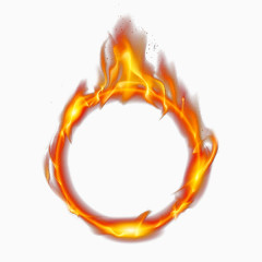 圆形红色火苗火焰