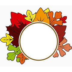 简约卡通枫叶边框 