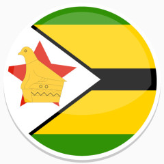 津巴布韦平圆世界国旗图标集