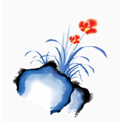 水墨花草