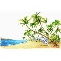 沙滩边上的大树