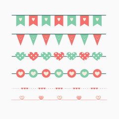 可爱彩旗分割线免抠素材