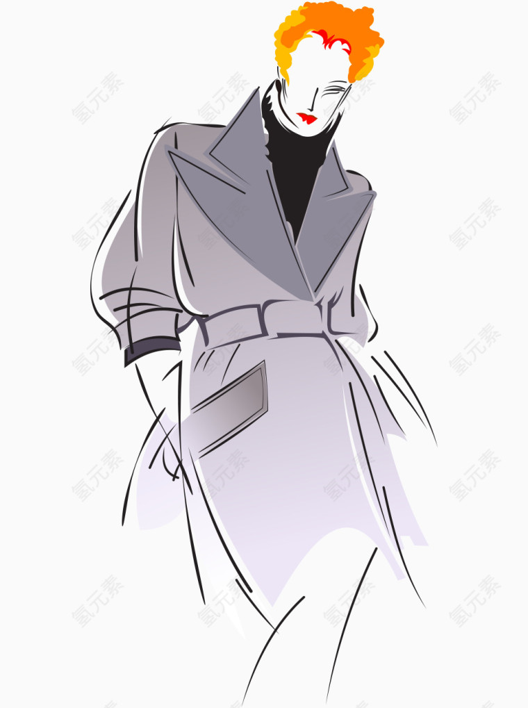 个性时尚手绘女模特