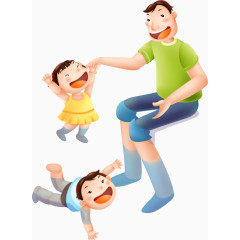 与子女互动的父亲