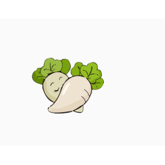 卡通蔬菜白萝卜素材