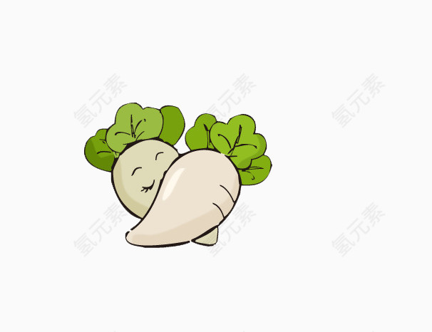 卡通蔬菜白萝卜素材