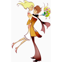 手绘可爱甜蜜情侣