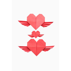 创意红色心形折纸