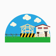 施工素描建筑素材