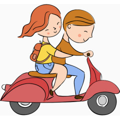 摩托车上的情侣