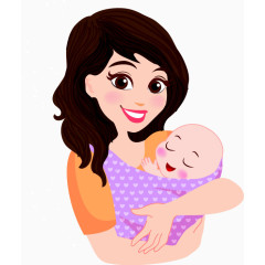 抱着婴儿的妈妈